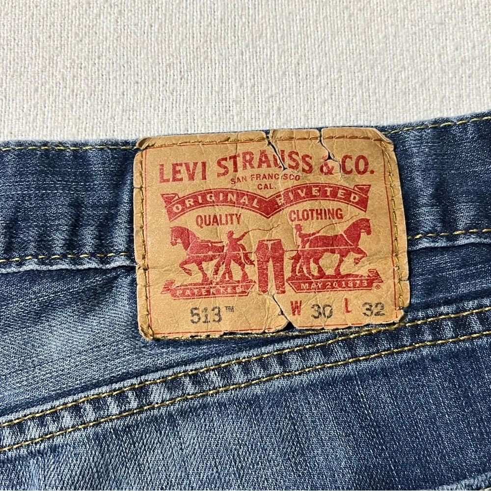 Levis 513‎ Mens 30x30 Slim Straight Denim Blue Jeans